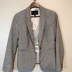Banana Republic Gray Blazer Size 2P Petite Tailored Career Jacket